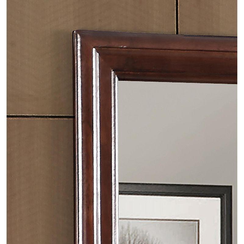 Classic Square Wood Framed Dresser Mirror in Rich Cappuccino