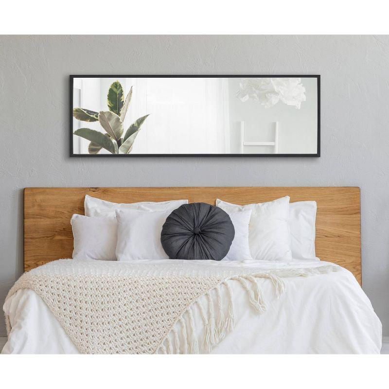 16" x 48" Travis Framed Decorative Wall Mirror Black - Kate & Laurel All Things Decor: Modern Rectangle, MDF Frame, No Assembly Required