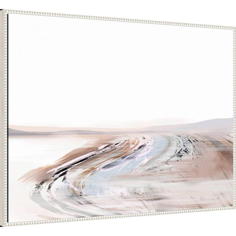 42"x32" Creek by Dan Hobday Framed Canvas Wall Art Print White - Amanti Art: Modern Lithograph, Polystyrene Frame