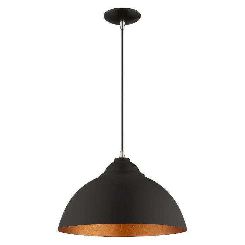 Livex Lighting Metal Shade 1 - Light Chandelier in  Black