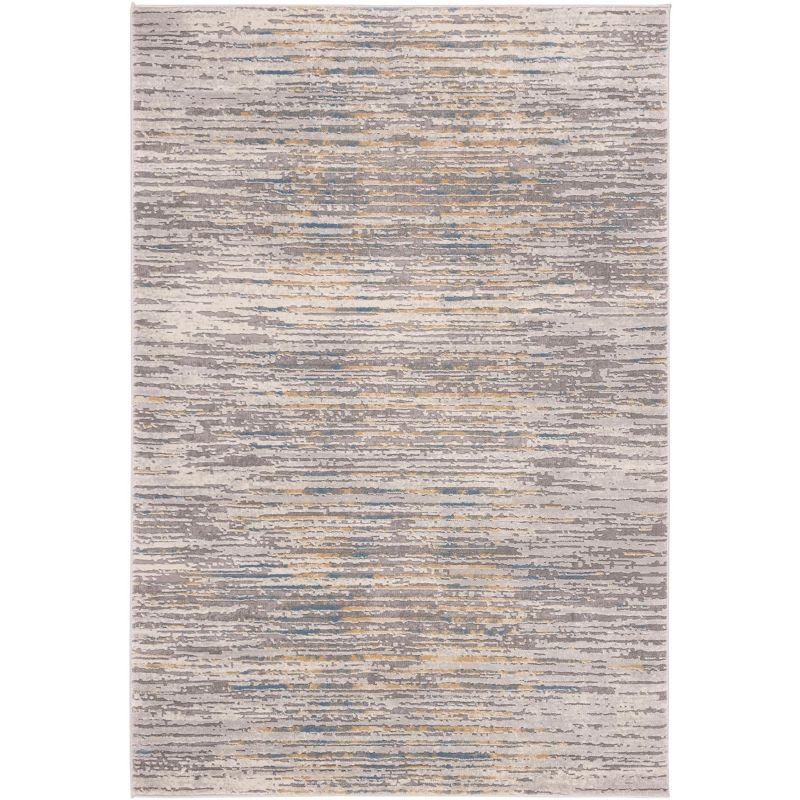 Abstract Elegance 4' x 6' Hand-Knotted Grey Synthetic Area Rug