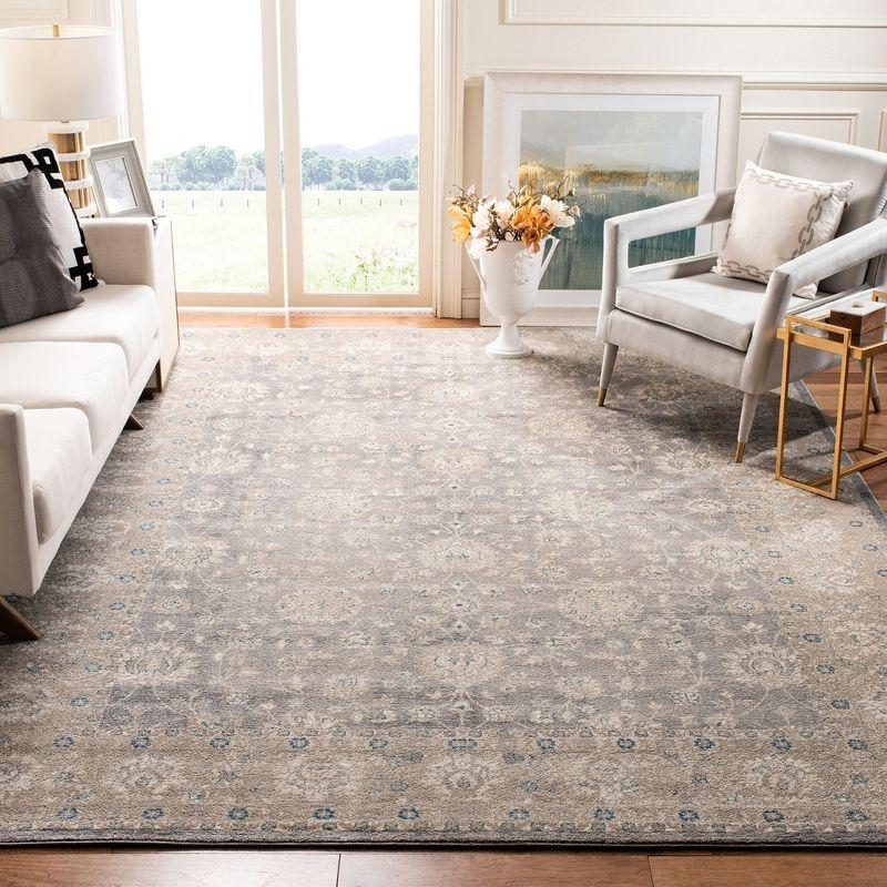 Elegant Gray Synthetic 8' x 10' Easy-Care Area Rug