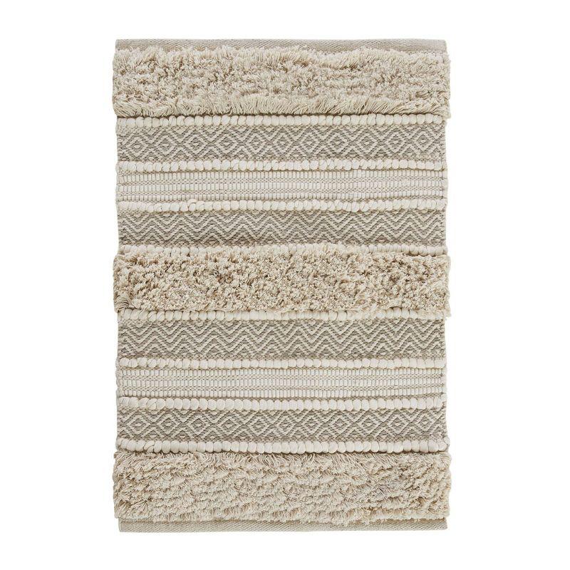 Asher Woven Textured Striped Bath Rug - Ink+Ivy