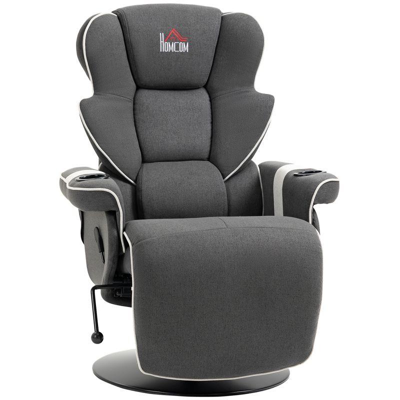 HomCom Faux Leather Manual Swivel Ergonomic Recliner | Wayfair