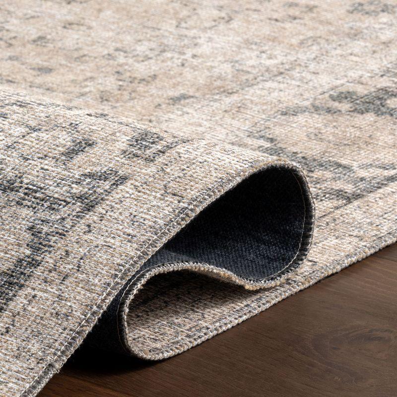 Nuloom Hillstone Collection Brinly Traditional Vintage Medallion Area Rug, 9' x 12', Light beige