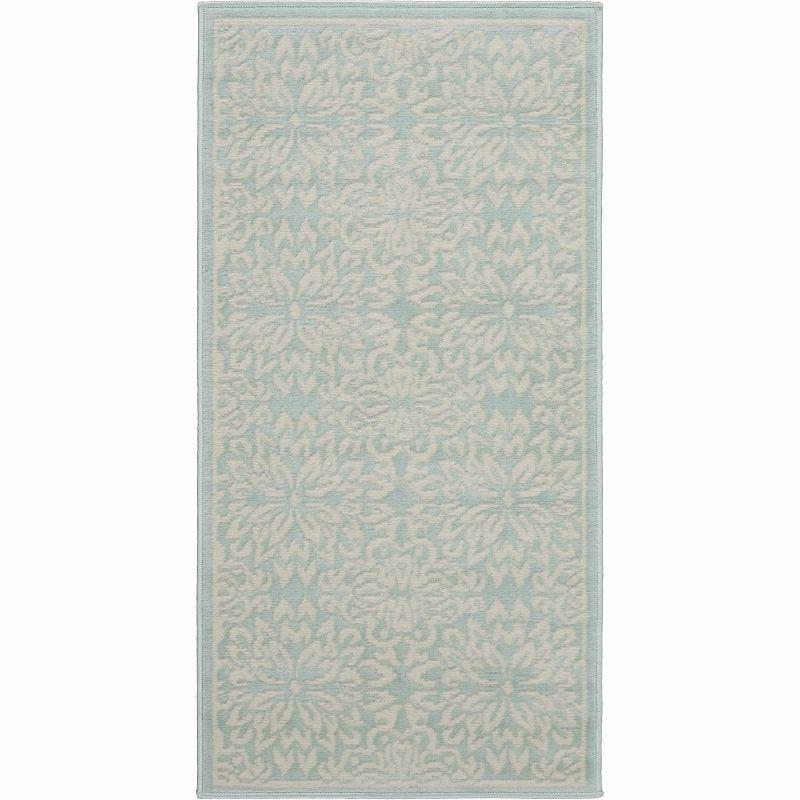 Nourison Jubilant 2' x 4' Ivory/Green Area Rug Beach Transitional Floral by Nourison