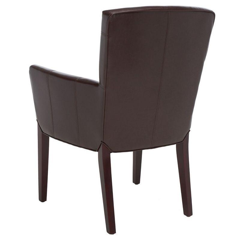 Ken Leather Arm Chair - Brown - Safavieh