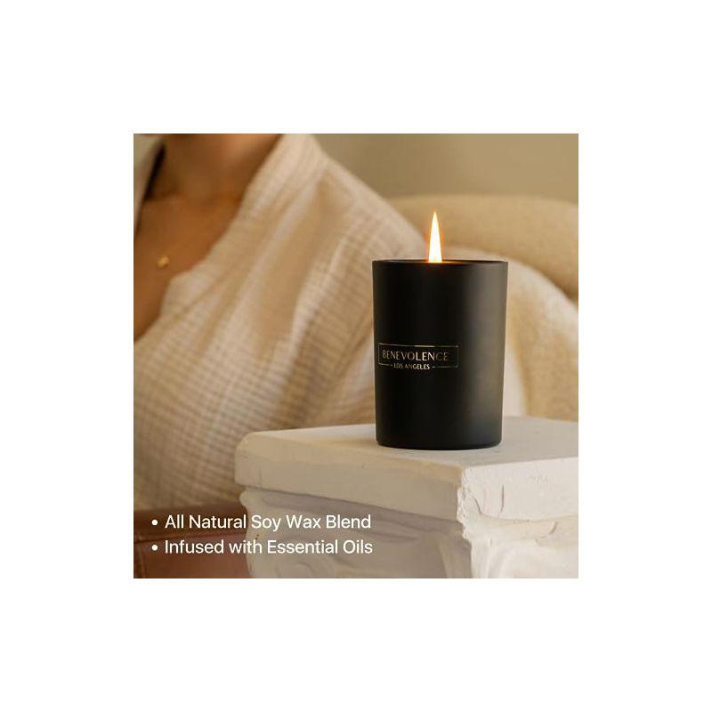 Benevolence LA  Black Wax  Scented Candle With Santal Scent- 10 oz