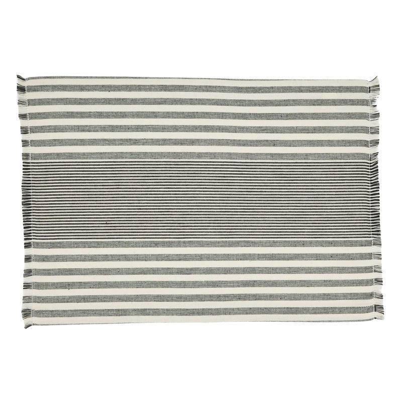 Gray and White Cotton Stripe Design Placemats Set of 4