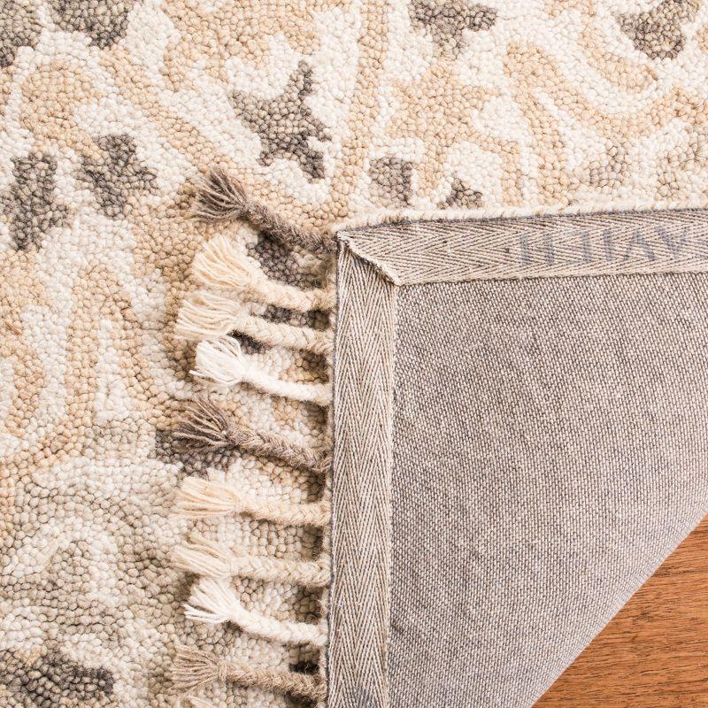 Blossom BLM459 Hand Tufted Indoor Area Rug - Ivory/Taupe - 8'x10' - Safavieh