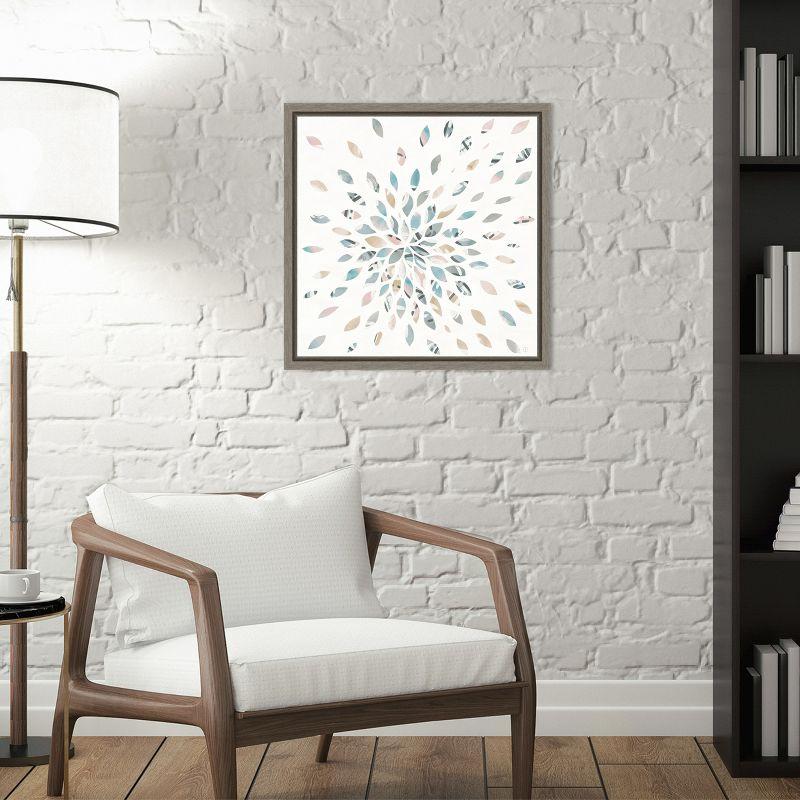 Amanti Art Fireworks II Floral by Elyse Deneige Canvas Wall Art Print Framed 16 x 16-in. in Sylvie Graywash