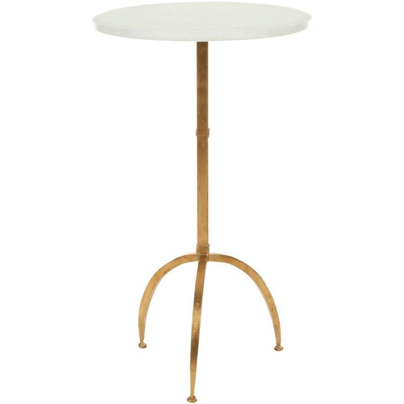 Myrna Accent Table - Gold/White Granite - Safavieh.