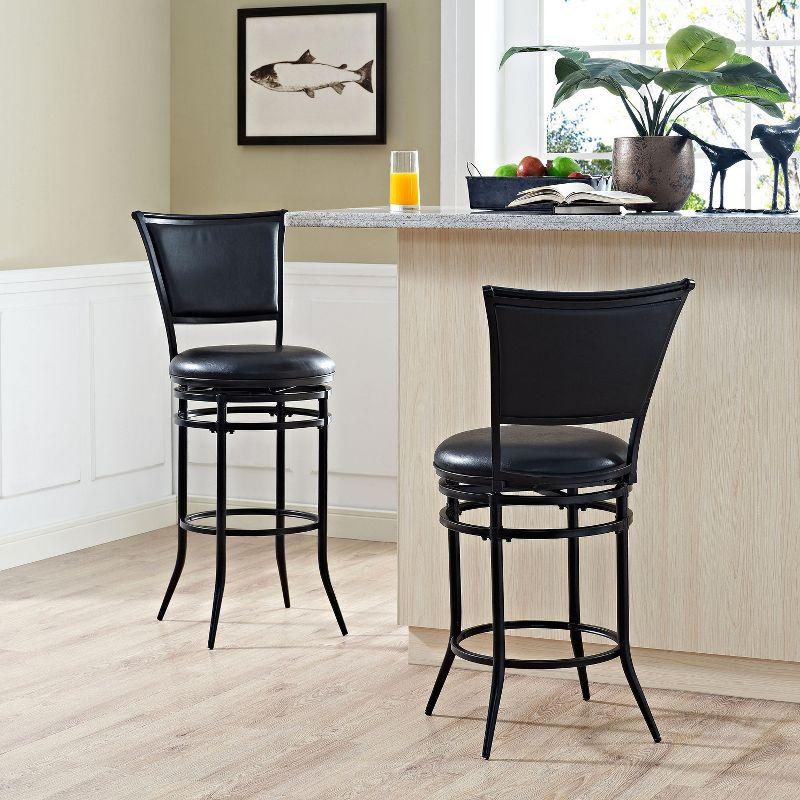 Rachel Swivel Barstool Black with Cushion - Crosley