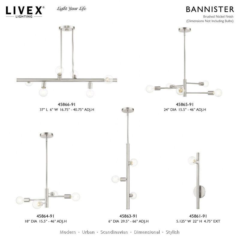 Livex Lighting Bannister 3 - Light Pendant in  Brushed Nickel