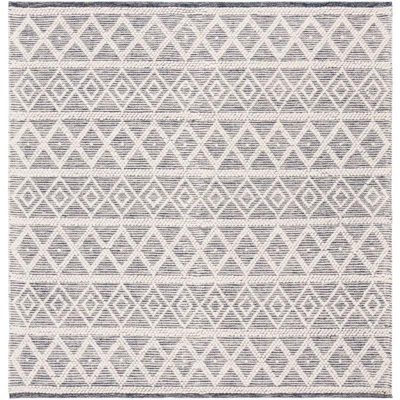 Natura NAT827 Hand Woven Area Rug - Ivory/Navy - 6'x6' - Safavieh.