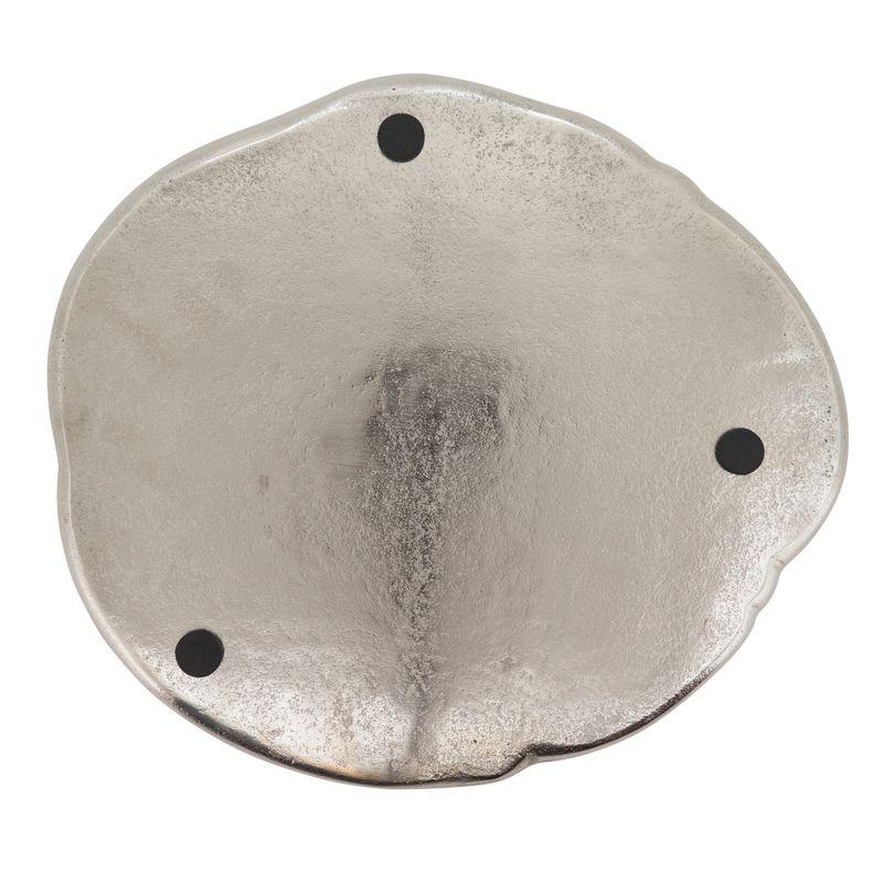 Organic Shape Silver Aluminum Charger Plates, Set of 4