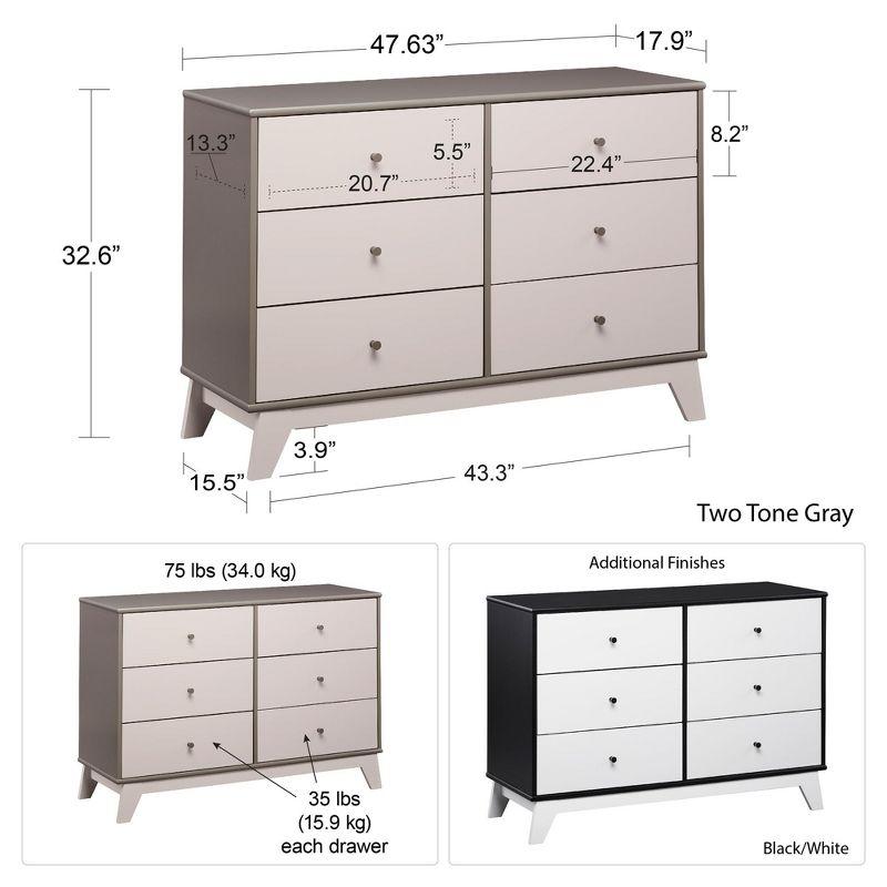 Rowan Valley Flint 6 Drawer Double Dresser