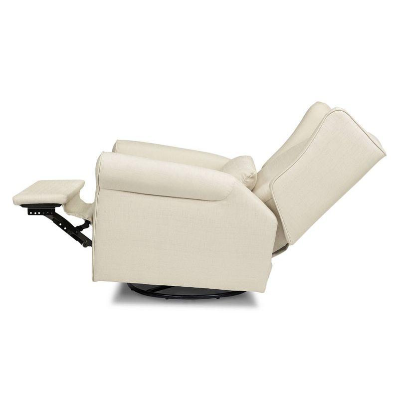 Natural Oat Swivel Recliner with Timeless Wingback Design