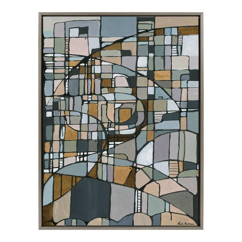 28"x38" Sylvie Deco Nadeau Framed Canvas by Leah Nadeau - Kate & Laurel: Modern Abstract Wall Art