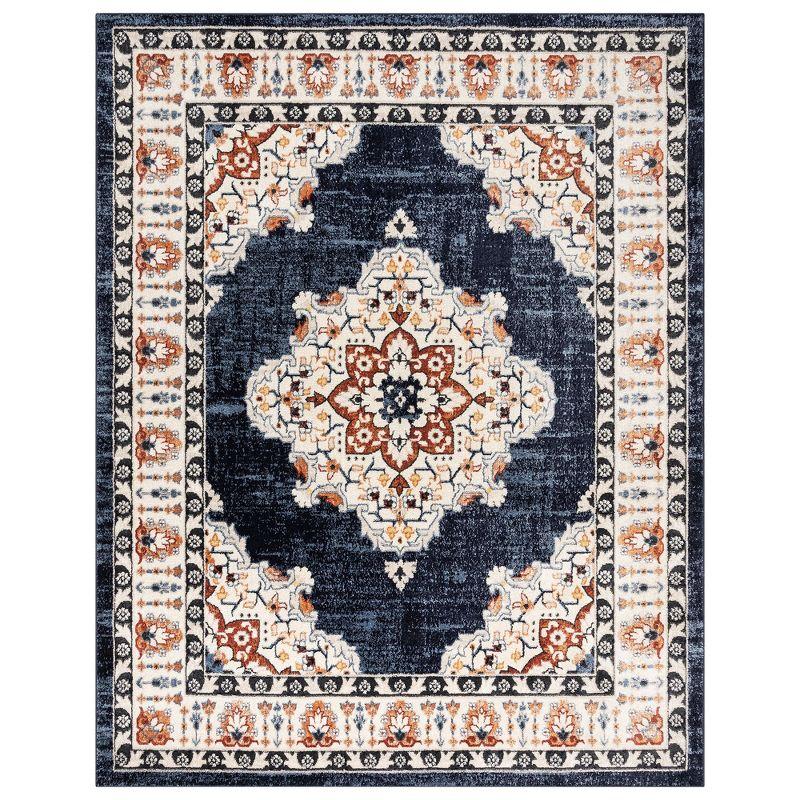 Gertmenian Alor Khelo Traditional Oriental Blue Indoor Polypropylene Area Rug