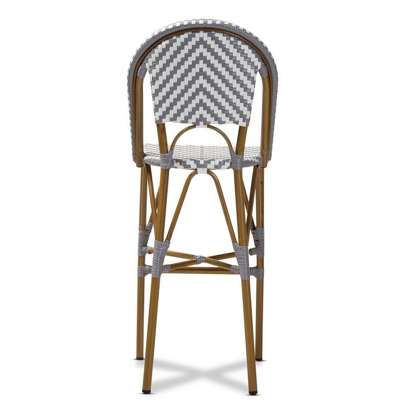 Ilene Bistro Barstool - BaxtonStudio: Aluminum Frame, High Back, No Assembly