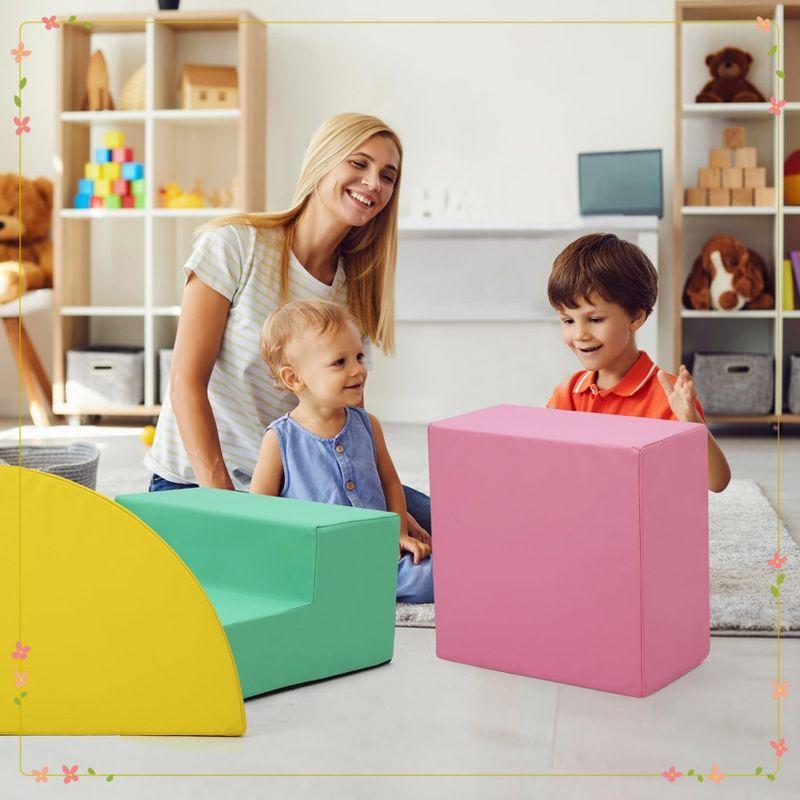 4 Pieces Soft Play Climbing for Toddlers ¨C Indoor Foam Climber Playset for Crawling, pink