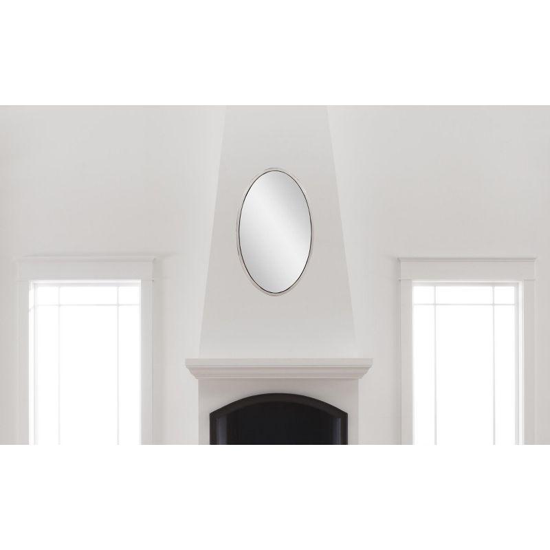 Simone Oval Mirror - Howard Elliott: Stainless Steel Frame, Modern Wall Mounted, 34x20 Inches