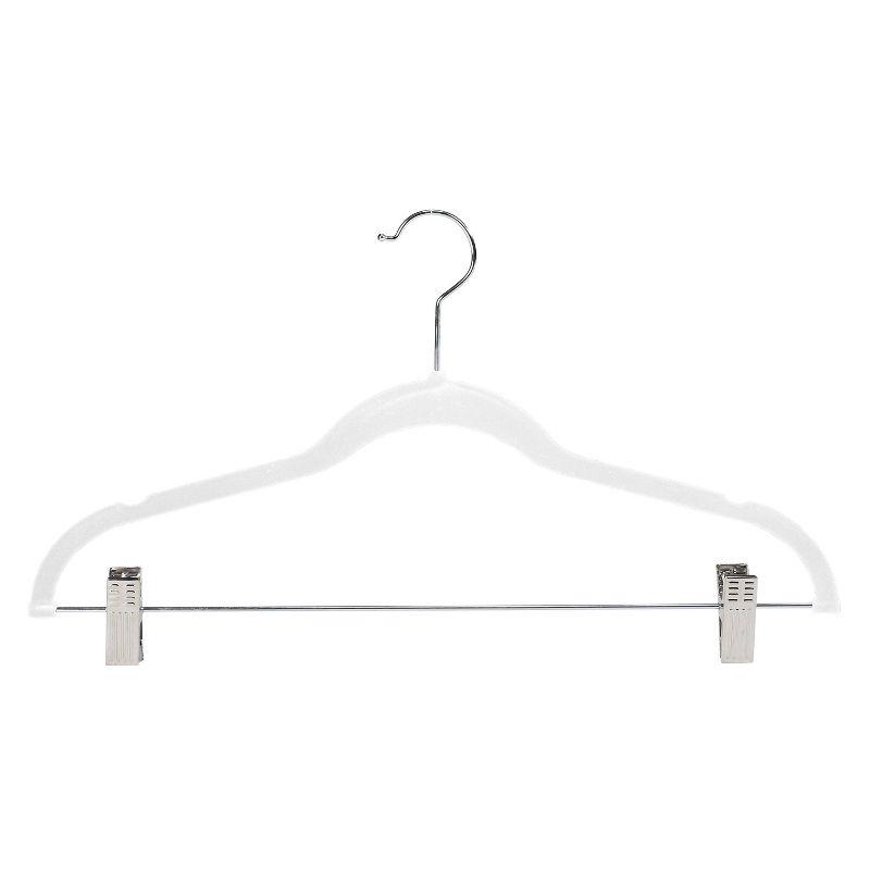 Simplify 6pk Velvet Suit Hanger with Clips White