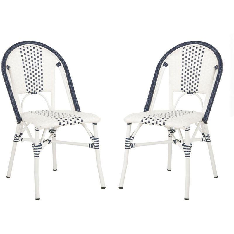 Zoya Chair (Set Of 2) - Indoor/Outdoor - PAT4037 - Blue/White - Safavieh