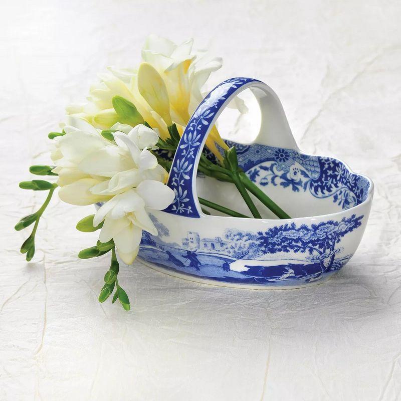 Spode Blue Italian Handled Basket