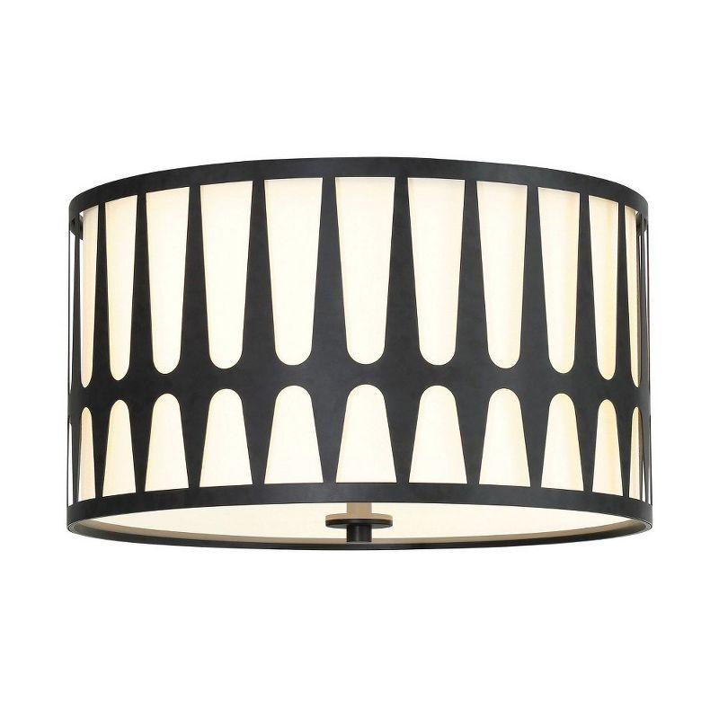 Crystorama Lighting Royston 3 - Light Flush Mount in  Black