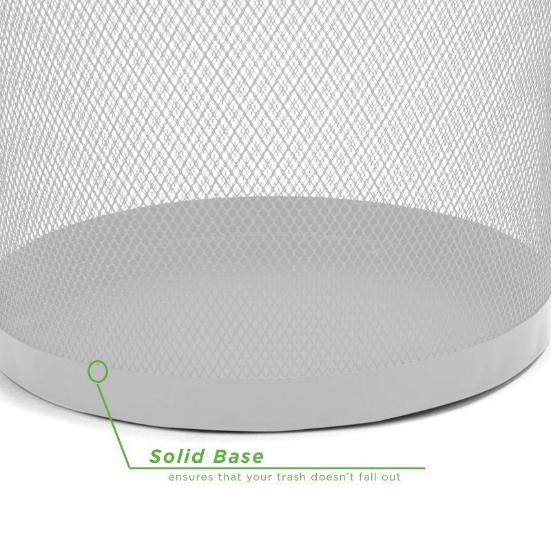 Mesh Trash Can, 16.65L (4.4 gal), Waste Paper Basket, Round, Metal, 11.5"L x 11.5"W x 13.75"H