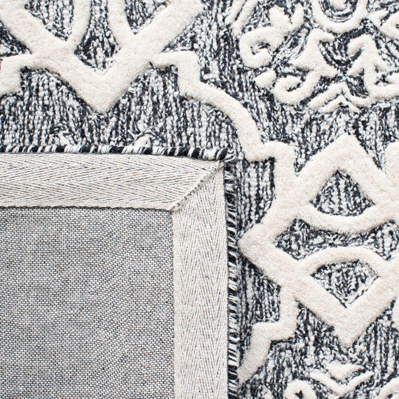 Metro MET851 Hand Tufted Indoor Area Rug - Black/Ivory - 6'x6' - Safavieh