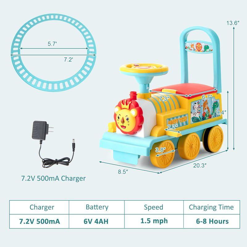 Costway 6V Electric Kids Ride On Train Motorized Train Toy w/ Track & 6 Wheels