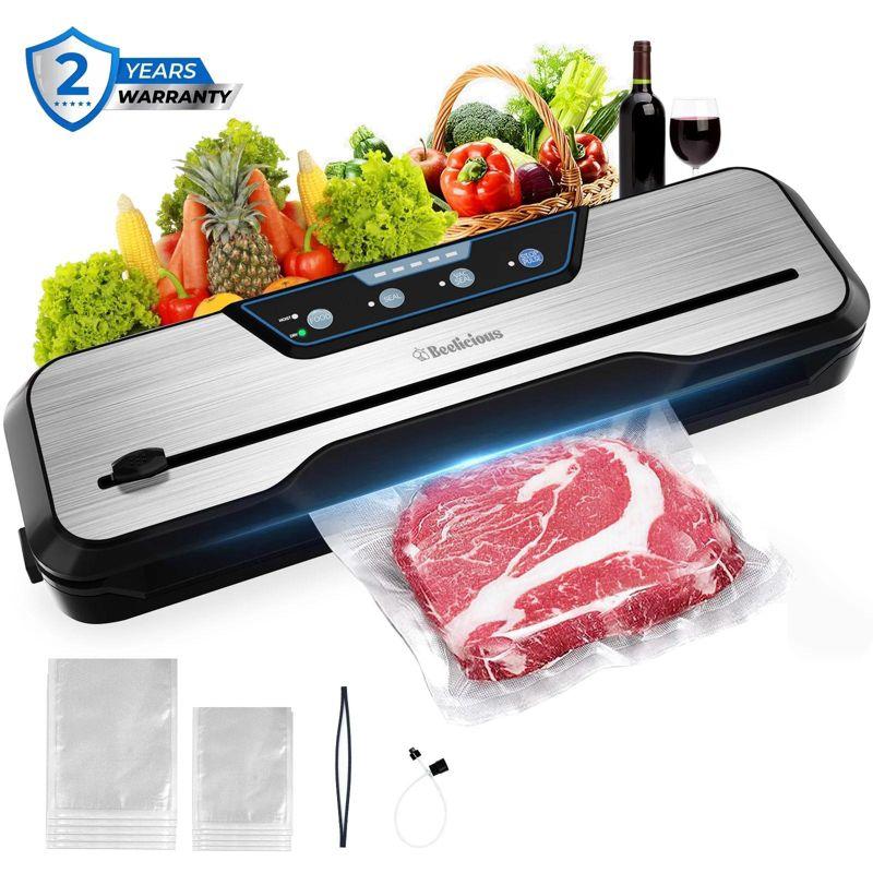 Beelicious Compact Stainless Steel Vacuum Sealer Machine with Starter Kit