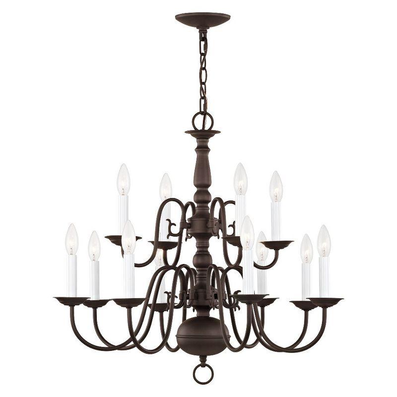 Livex Lighting Williamsburgh 12 - Light Chandelier in  Bronze