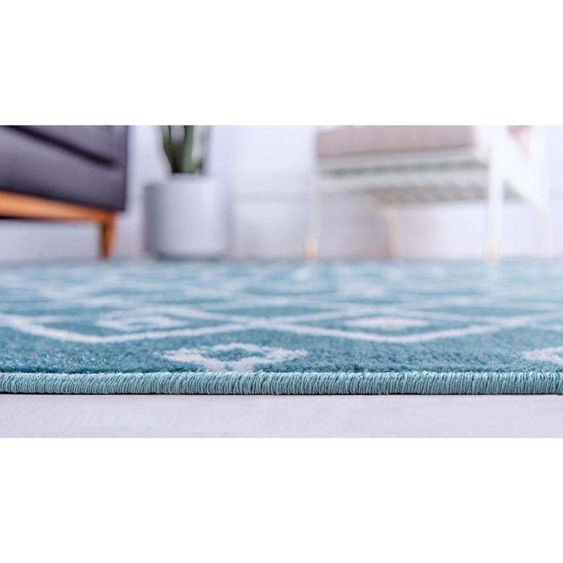 Unique Loom 6' 1 x 9' 0 Rectangle Moroccan Trellis Turquoise Area Rug