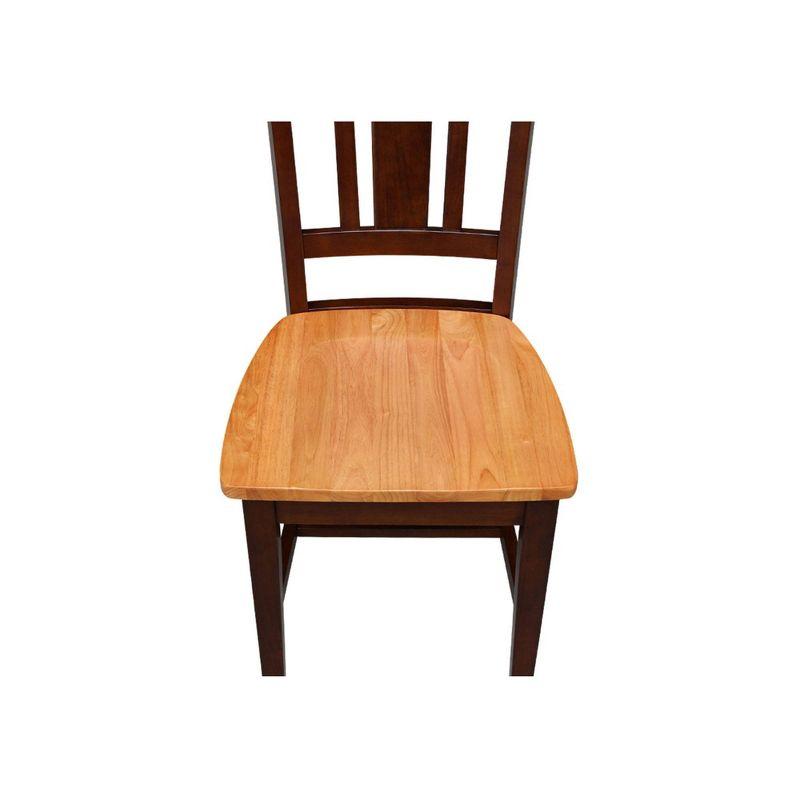 Set of 2 San Remo Splatback Chairs Cinnamon/Espresso - International Concepts: Hardwood Frame, Armless Design