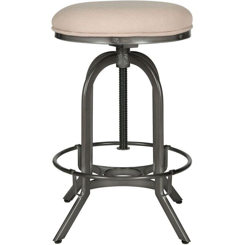 Wildomar Swivel Bar Stool - Beige/Antique Iron - Safavieh