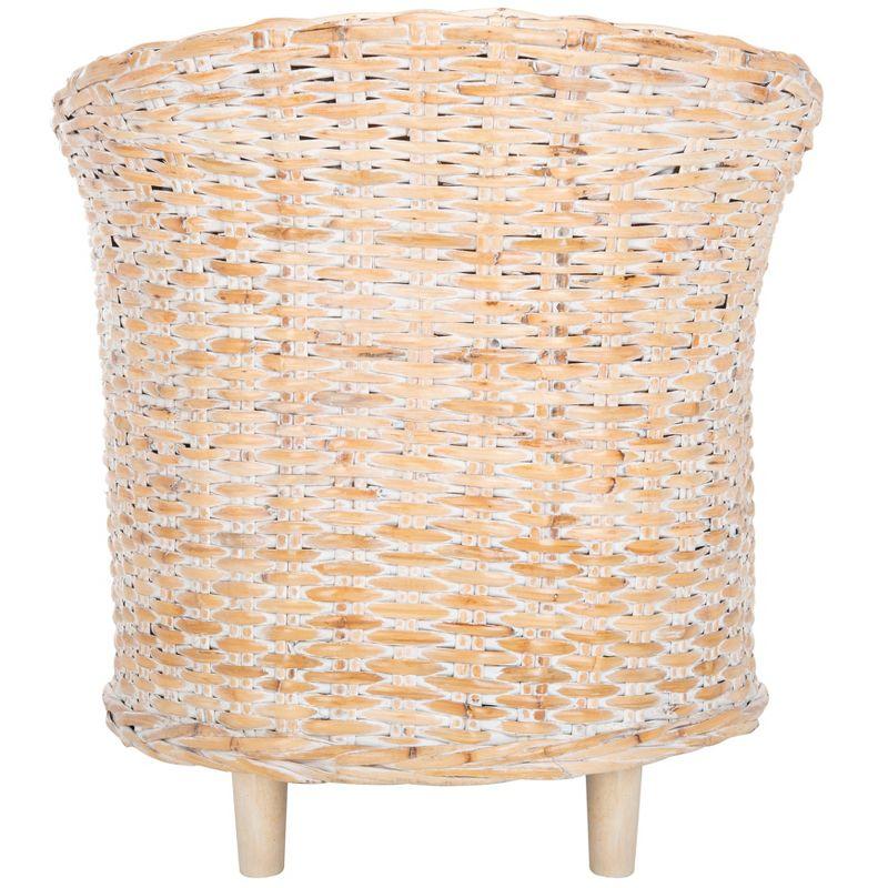 Omni Barrel Chair - FOX6501 - White/White Washed - Safavieh
