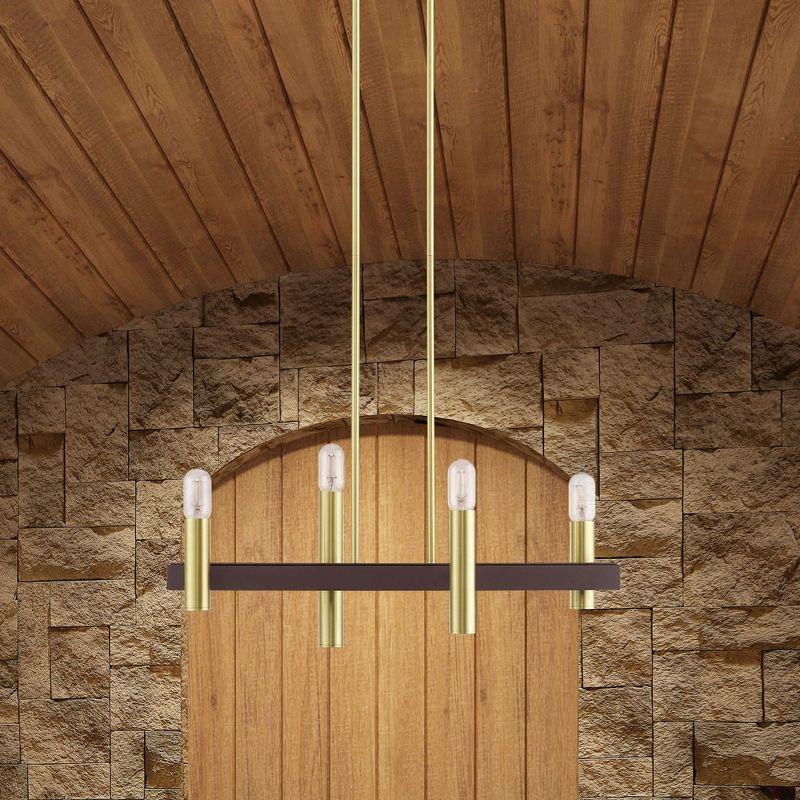 Livex Lighting Helsinki 4 - Light Chandelier in  Satin Brass/Bronze