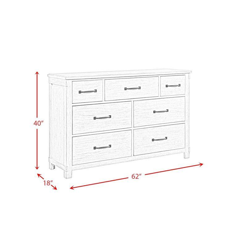 Jack 7 Drawer Dresser White - Picket House Furnishings: Transitional Farmhouse Style, Anti-Tip Hardware