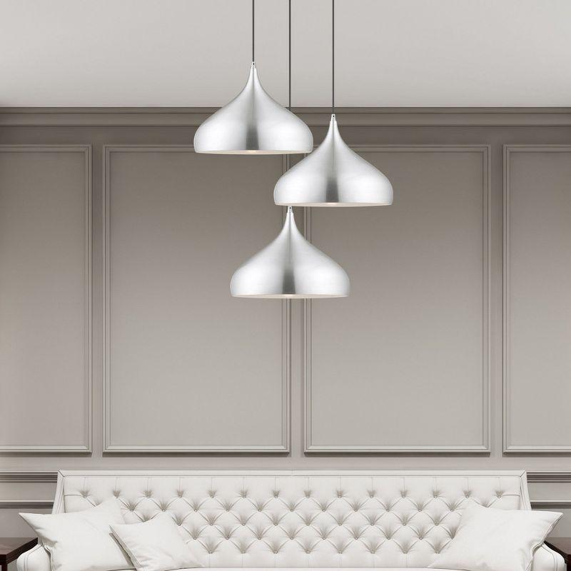 Livex Lighting Metal Shade 1 - Light Chandelier in  Brushed Aluminum