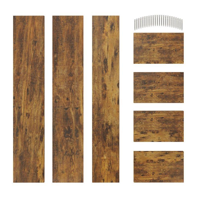 Danya B. 31.5" x 15.7" Rustic Floating Triple Cubby Shelf Aged Wood - Wall Mount, Display Ledge, MDF