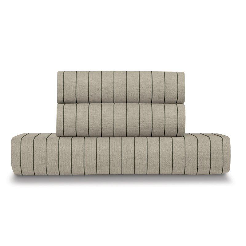 Ella Jayne Home French Linen Cotton Striped Duvet Cover 3-Piece Set