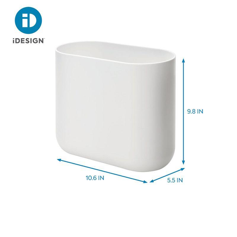 iDESIGN Recycled Plastic Slim Oval Waste Basket The Cade Collection