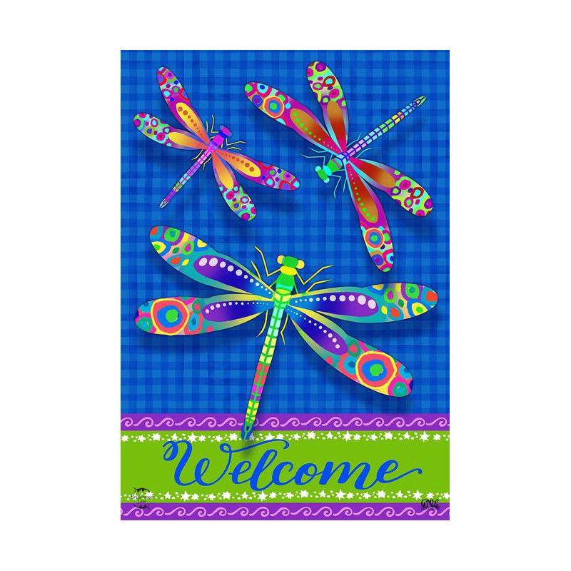 Briarwood Lane Colorful Dragonflies Summer House Flag Welcome Dragonfly 28" x 40"