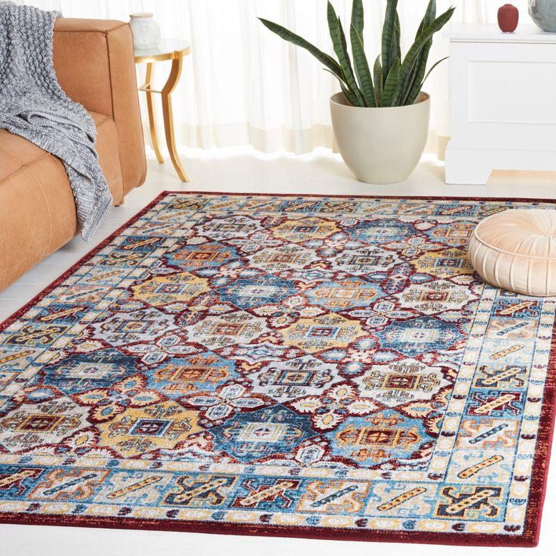 Bayside Brilliance Blue Square Synthetic Easy-Care Area Rug, 6'7"