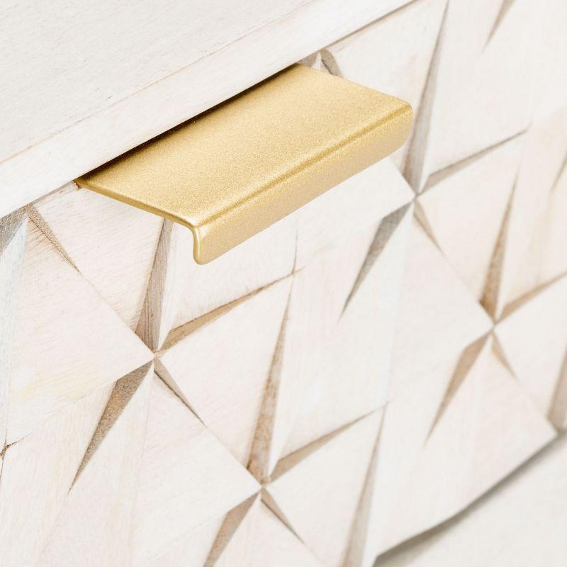 Zinnia 3 Drawer Chest - White Washed/Brass - Safavieh