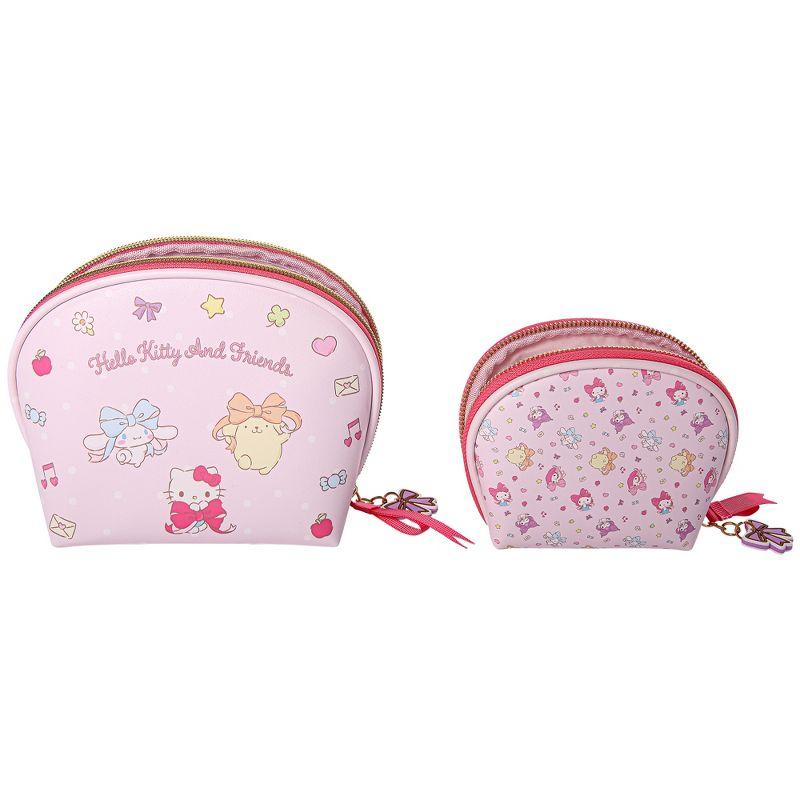 Sanrio Hello Kitty & Friends Large and Small Dome Cosmetic Travel Bag Set